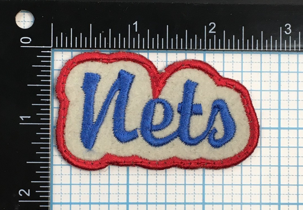 1968-75 NEW YORK NETS ABA BASKETBALL THROWBACK 2.75" CURSIVE SCRIPT TEXT PATCH