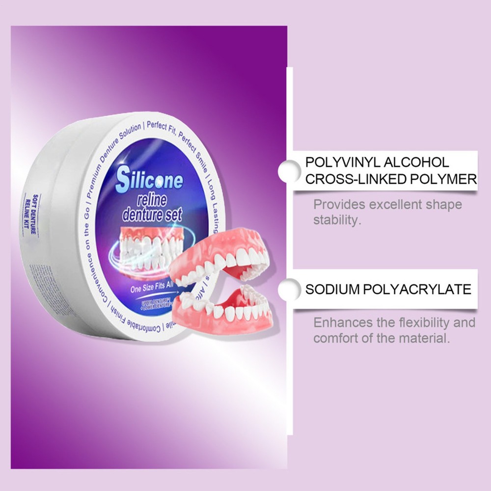 Denture Reliner Kit User-Friendly Denture Repair Kit Silicone Denture Reliner
