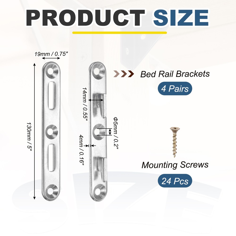 5" Steel Single Bed Hook