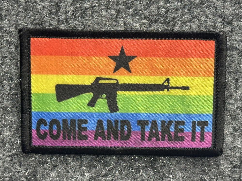 2nd Amendment Morale Patch Hook & Loop Rainbow Pride Flag Come and Take It
