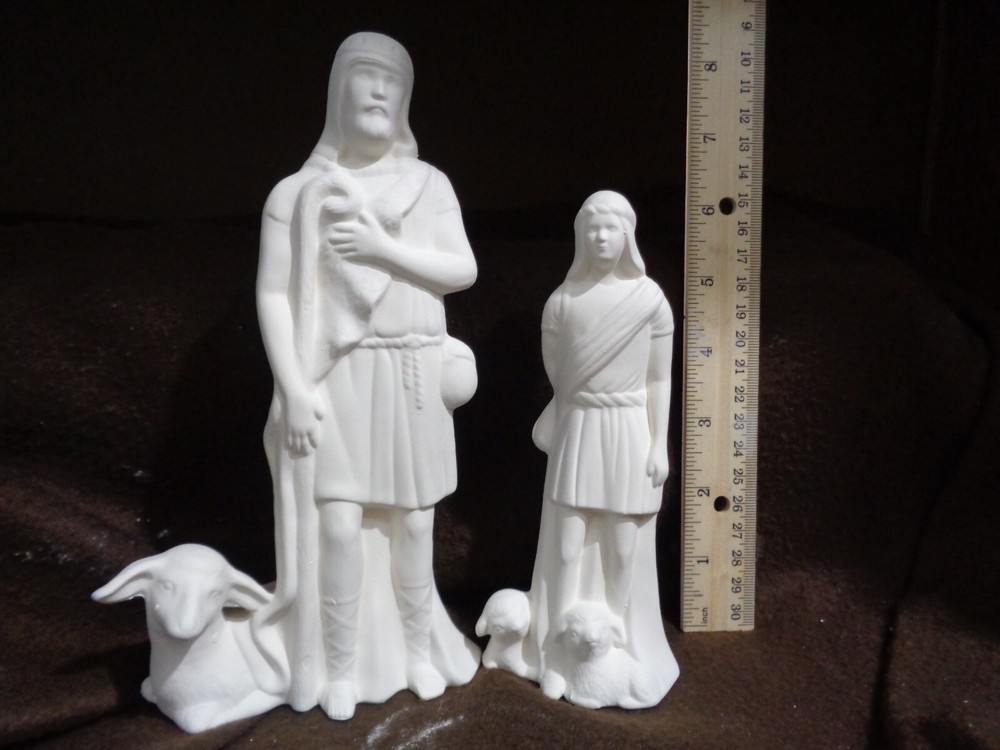 C644 - Ceramic Bisque 18 Piece Large Riverview Nativity Set - Ready to Paint