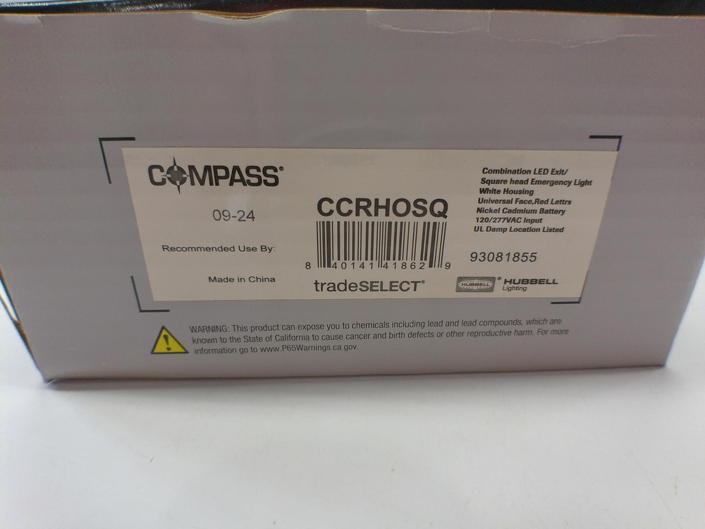 HUBBELL COMPASS CCRHOSQ LED EXIT SIGNS NSMP