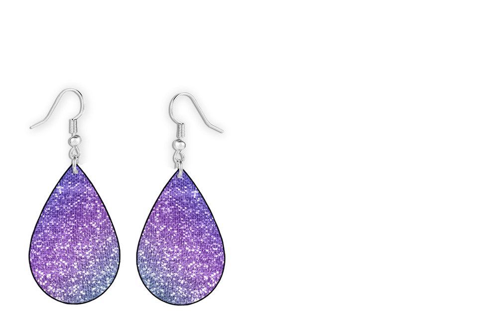 Purple Ombre Glitter Teardrop Earrings