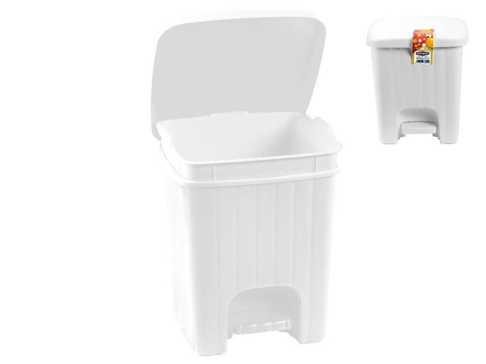 Square Pedal Bin 4.5 Liters White Stefanplast