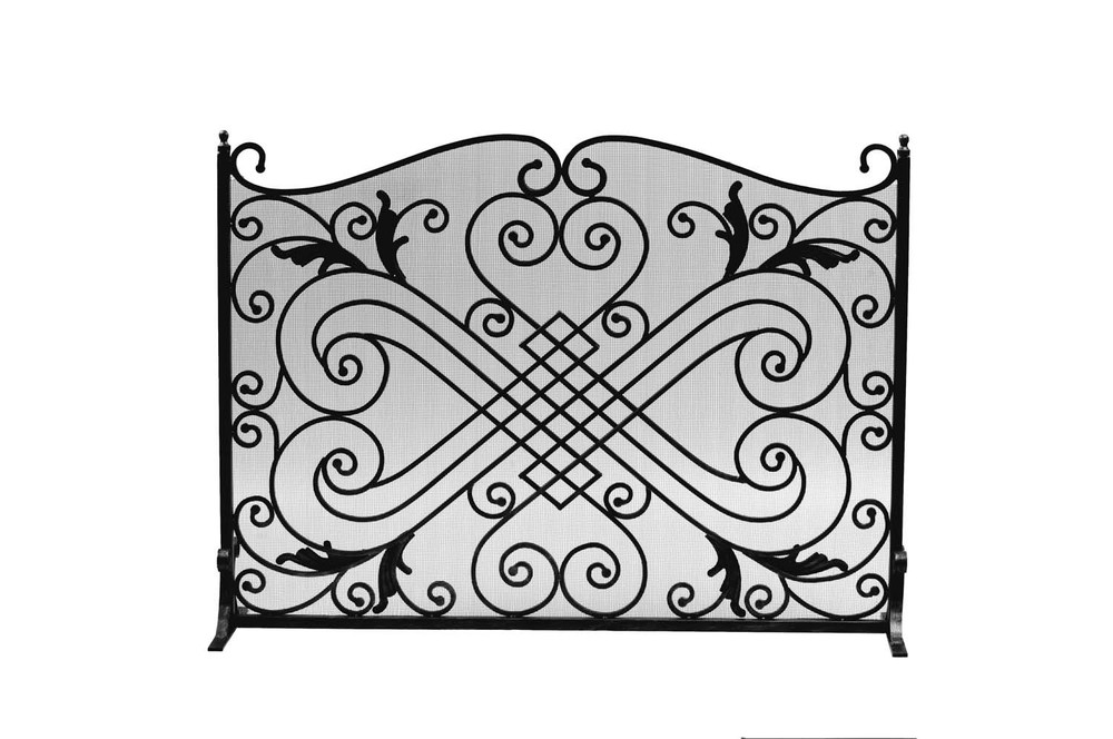 Dagan Black Arched Fireplace Screen, 44in. x 33in.