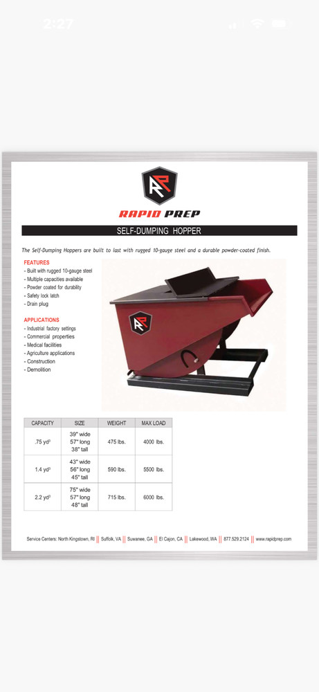 SELF DUMPING HOPPER - DUMPSTER
