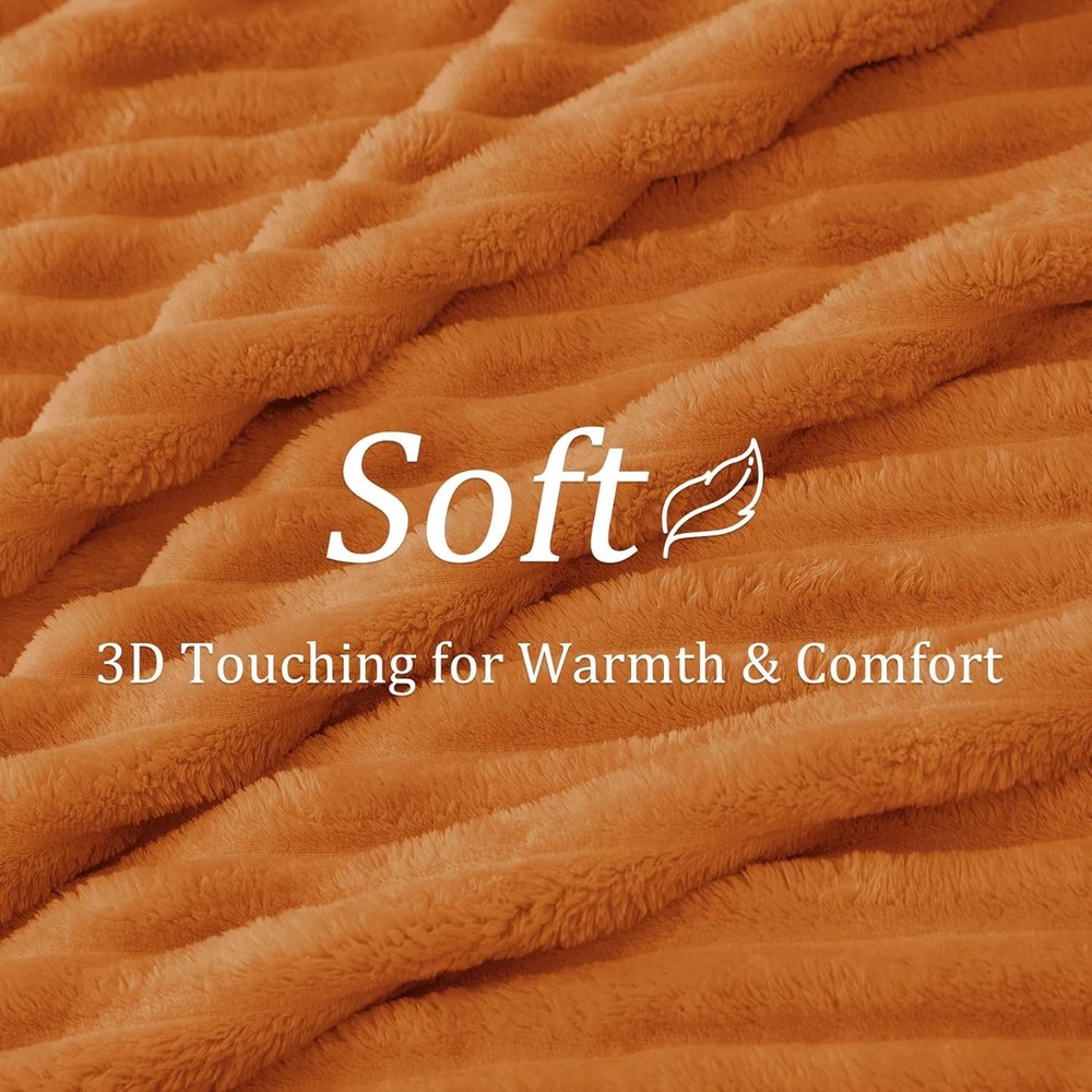 Fall Throw Blanket for Couch - 300GSM Soft & Warm Fluffy Fleece Blanket