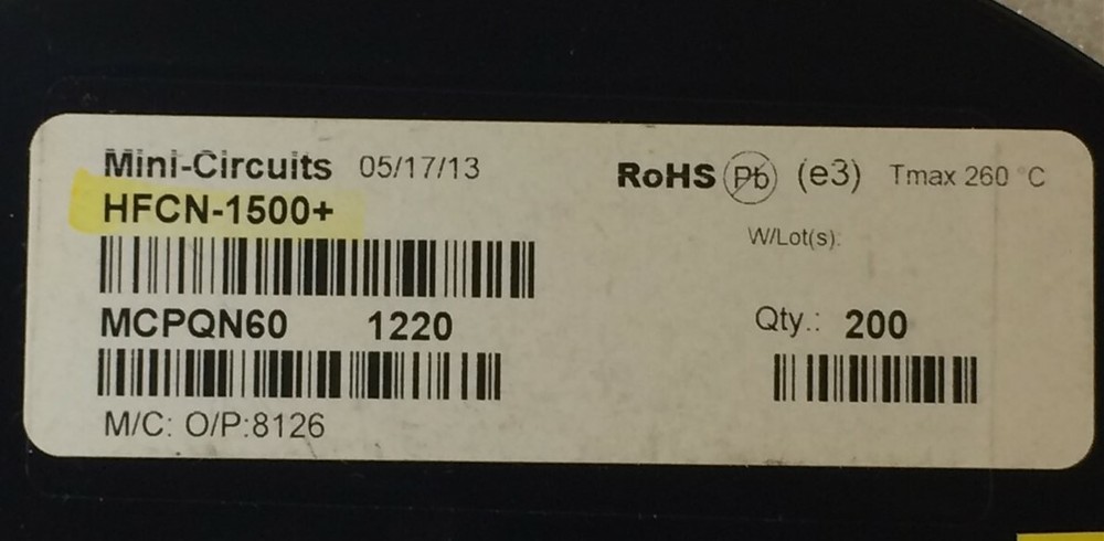 HFCN-1500 MINI CIRCUITS CERAMIC HIGH PASS FILTER ROHS 4 PIECES