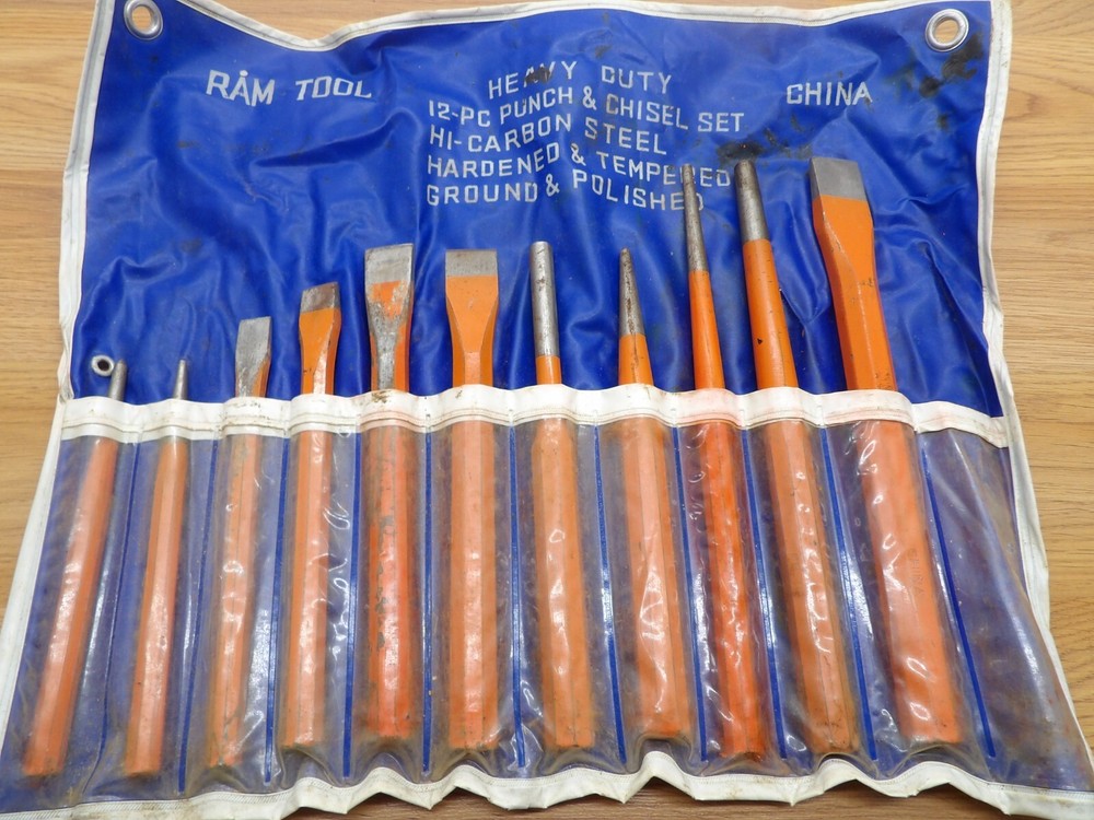 11 Piece Ram Tool Punch & Chisel Set With Storage Pouch