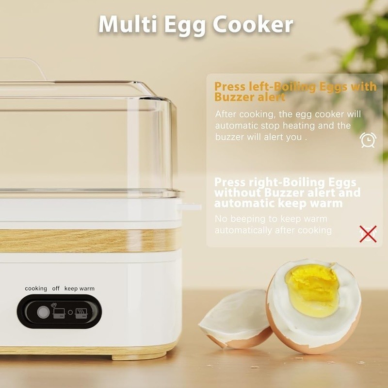Multi Functional Egg Cooker 6 Egg Capacity Easy Clean Rapid Boiled Eggs New