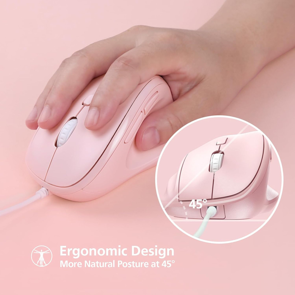 Micropack Ergonomic Mouse Wired for Laptop, PC Computer and Desktop