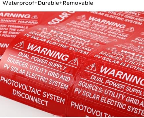 Premium Solar PV System Labels 62pcs
