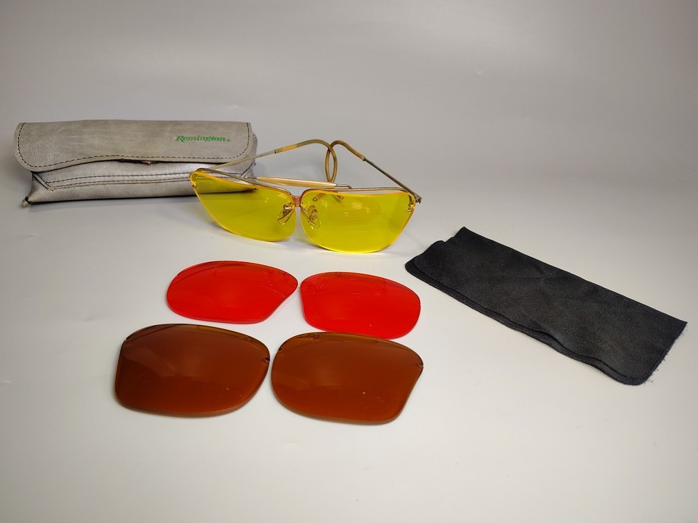 Vintage Remington Aviator Shooting Glasses Interchangeable Lenses Case  FRAMES