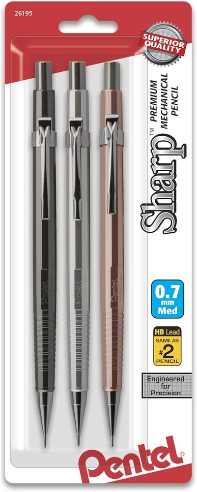 Mechanical Pencil,Medium Line, Metallic , Assorted Colors