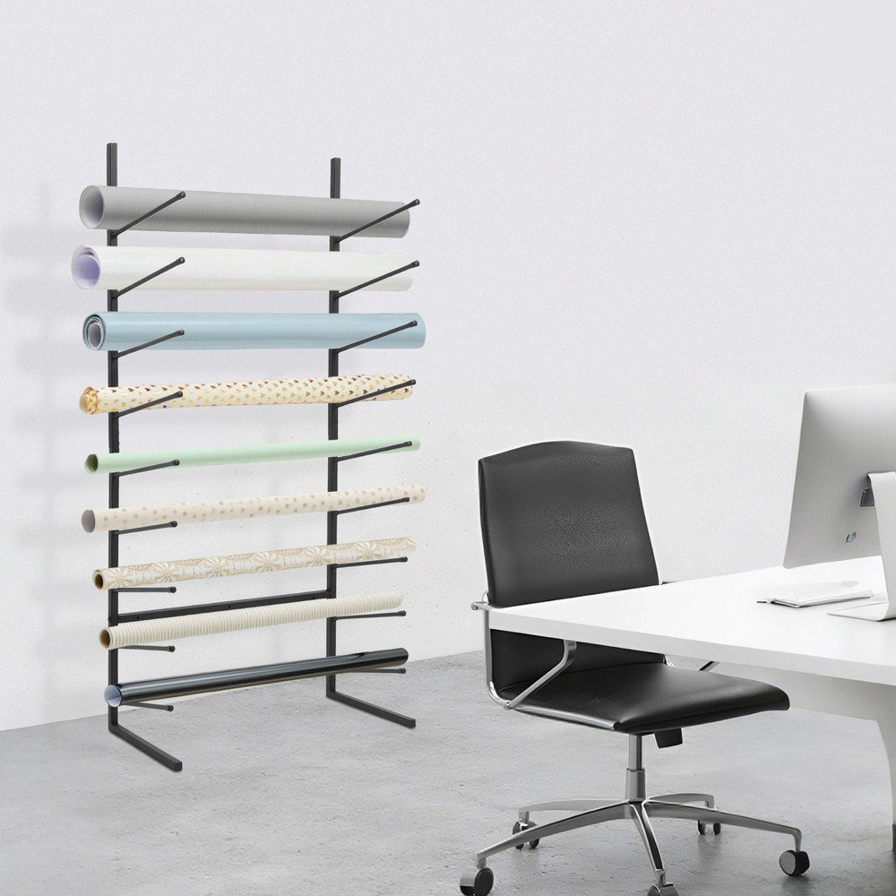 Wall-Mounted Blueprint Storage Rack - Organize Your Plans Efficiently