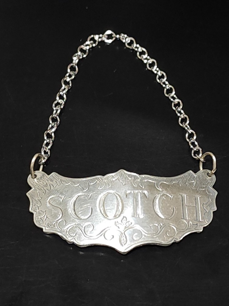 Vintage STIEFF  Pewter SCOTCH Bottle Decatner Hanger