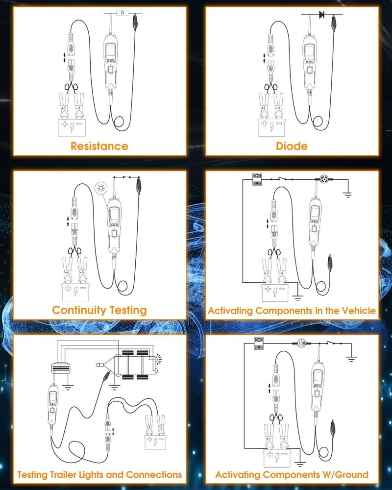 KM50 PowerScan 12/24V Electrical System Diagnosis Test Light Circuit Tester Tool