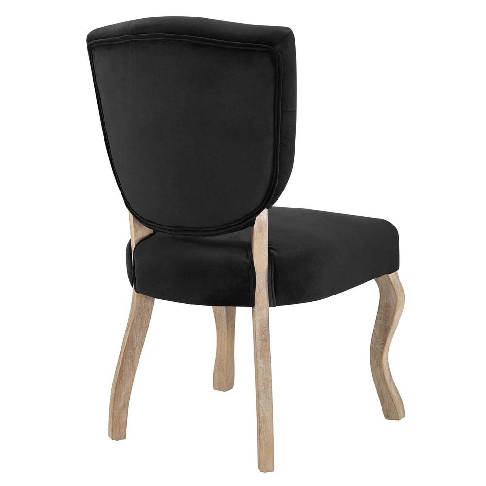 Modway Array French Vintage Tufted Performance Velvet Two Dining Chairs in Black