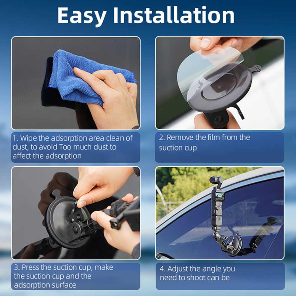 Car Suction Cup Mount Holder Bracket for DJI Osmo POCKET 3 Gimbal Camera Adapter