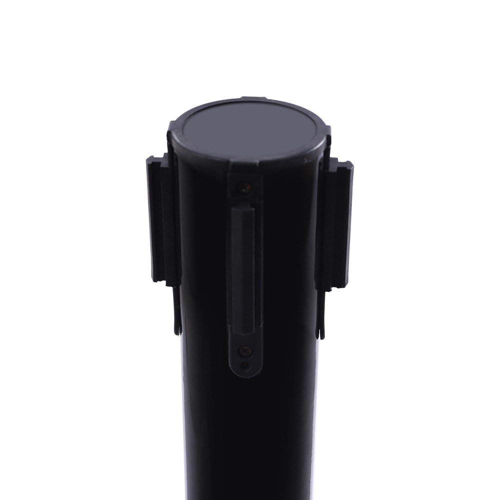 4pcs Stanchion Post Crowd Control 2 Retractable Belts, With Rubber Ring Base