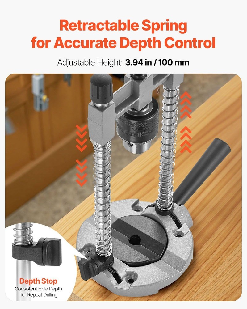 Multi-Angle Precision Drilling Guide Jig, Portable Press Drill Attachment