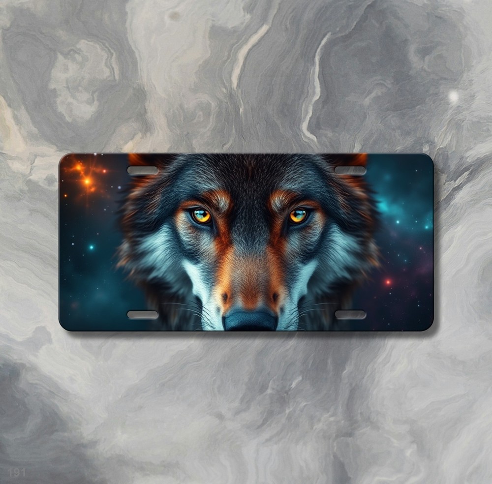 Bold Wolf License Plate Personalized Front Bumper Plate Special Gift