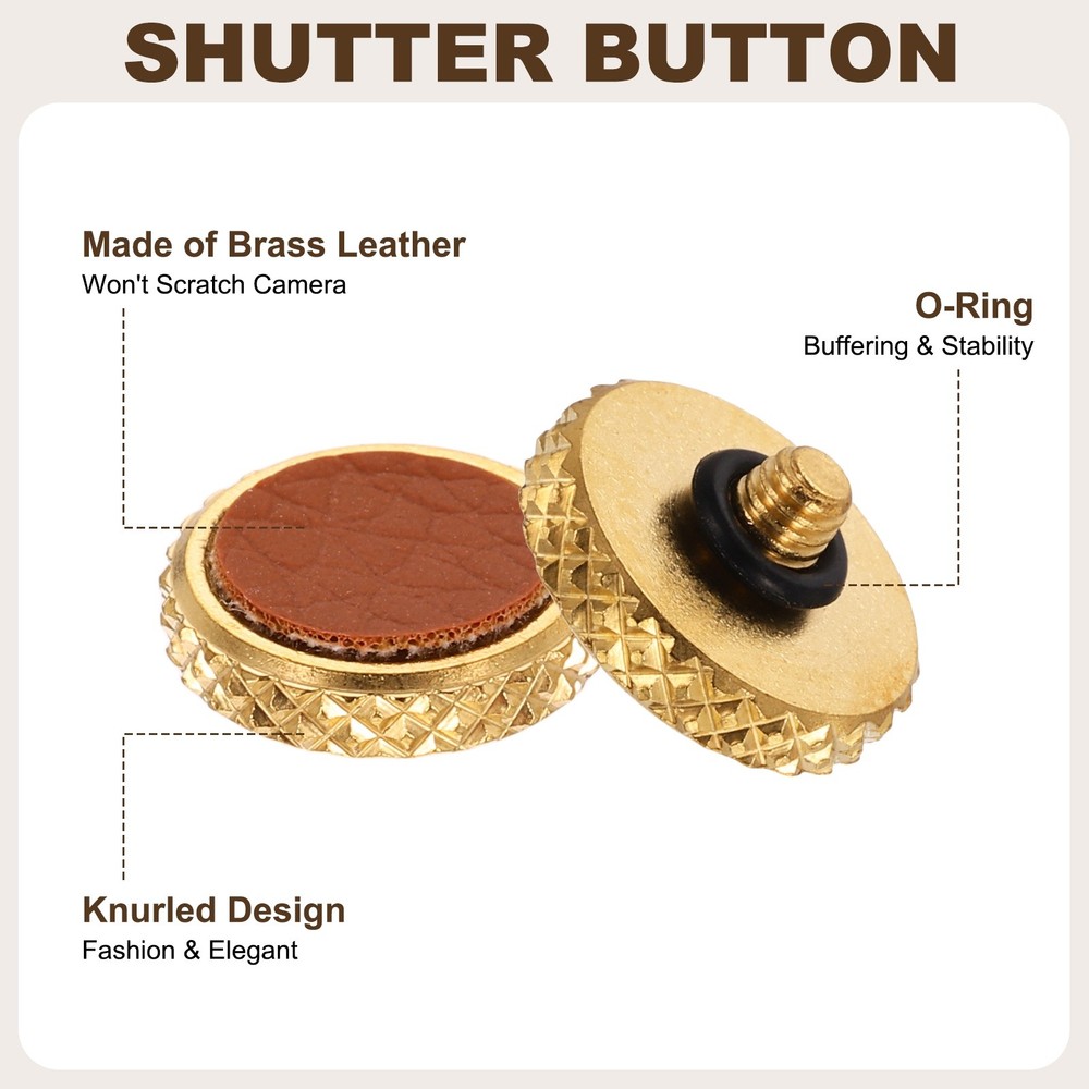 2Pcs Shutter Button (Brown) Camera Soft Release Button Threaded, for Fuji