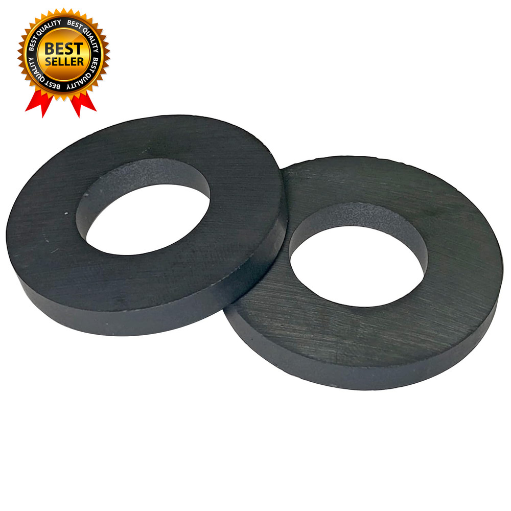 Ceramic Ring Magnets 1.75" Outer Diameter 0.865" Inner Diameter 0.225" Thick