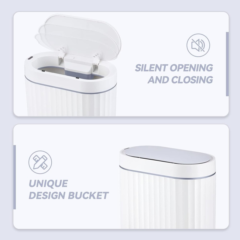 ELPHECO Bathroom Trash can Motion Sensor, Automatic Garbage can, Slim Plastic Sm