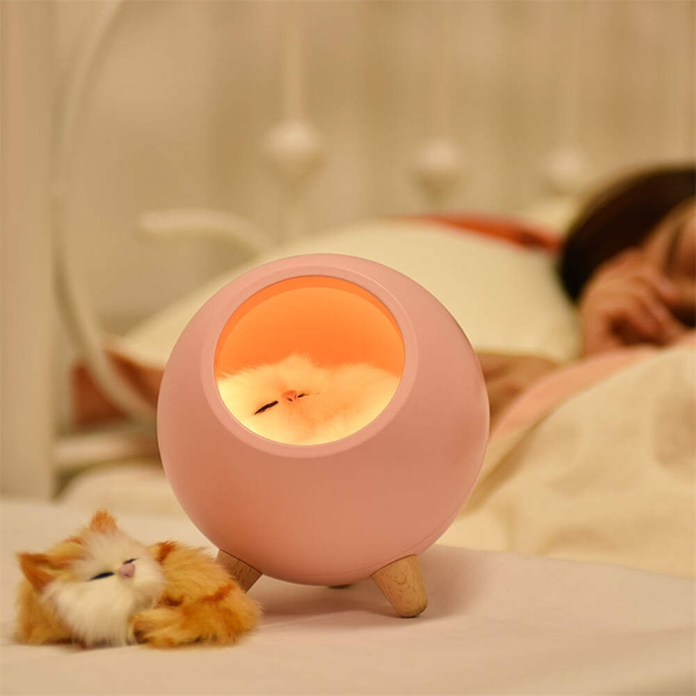 LED Cat Light USB Touch Night Light Bionic Cat Stepless Dimming Atmosphere Night