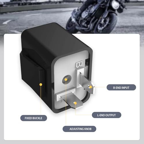 Car FM Relay, DC 12V Two-pin Adjustable Frequency Plug-and-Play 2 PCS Black