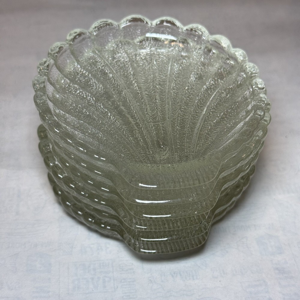 Complete Set WM. Rogers Shell Shaped Glass Coasters Set & Silver Plated Holder