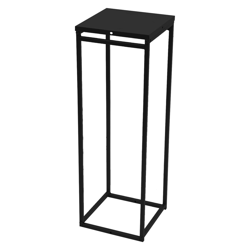 Black 9.8*9.8*29.5in Modern Rectangular Iron Flower Display Rack With Iron Plate