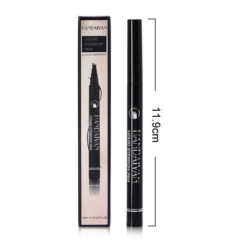 2 Pack Long-Lasting Liquid Tattoo Eyebrow Pens: 4 Tips, 3D Fork Microblading Ink