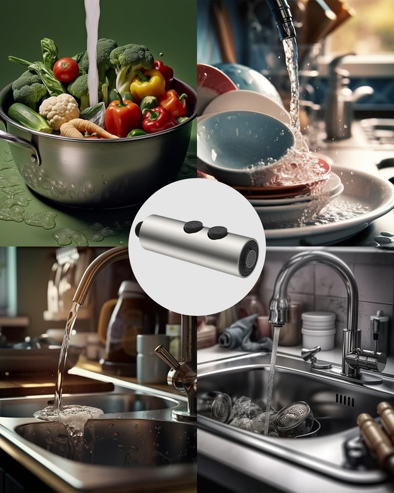 Pull Down Kitchen Faucet Head Replacement, 2 Function Pull Out Sink Spray Head