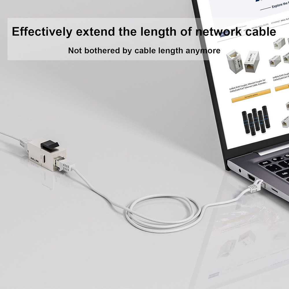 10Gbps CAT7 Coupler RJ45 Keystone Shielded Coupler 10-Pack, Ethernet Coupler, Fe
