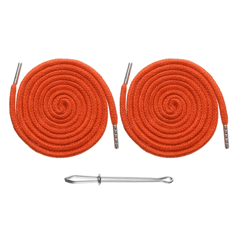 2pcs Drawstring Cords 51" Replacement Drawstring with Threader, Orange