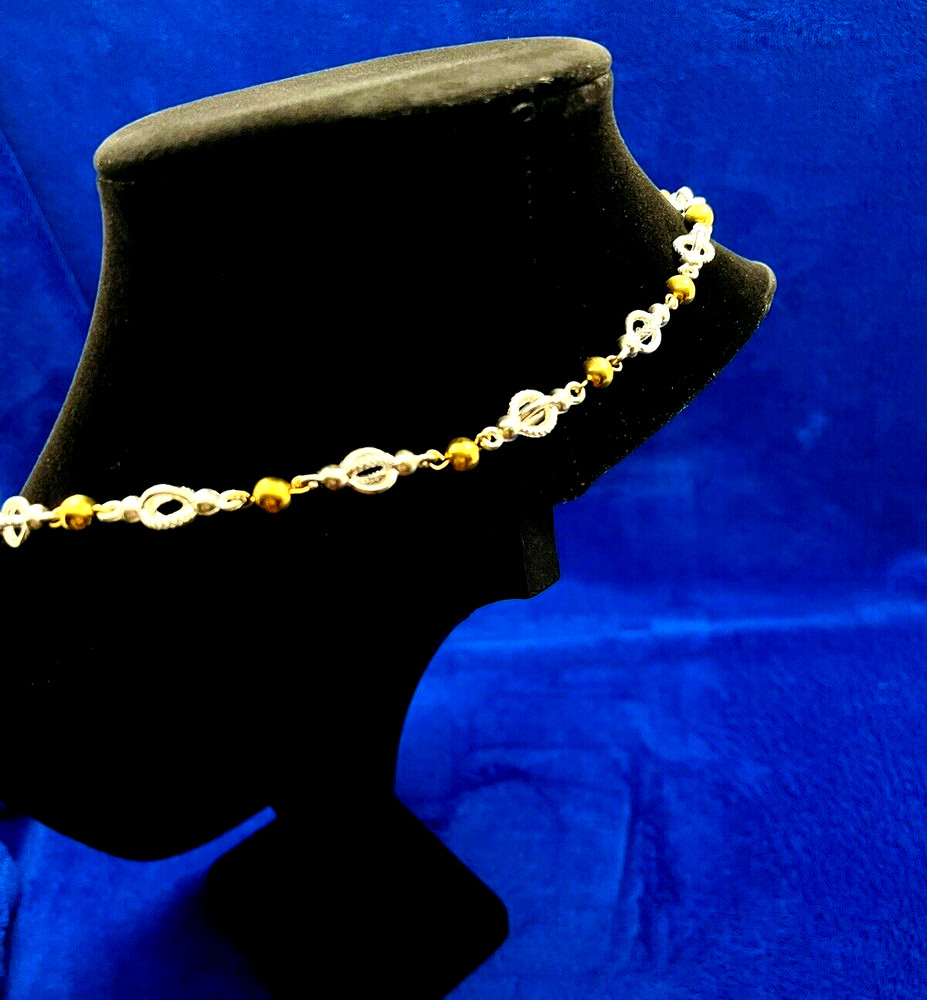 Silver Gold-Tone Necklace 14-inch Statement