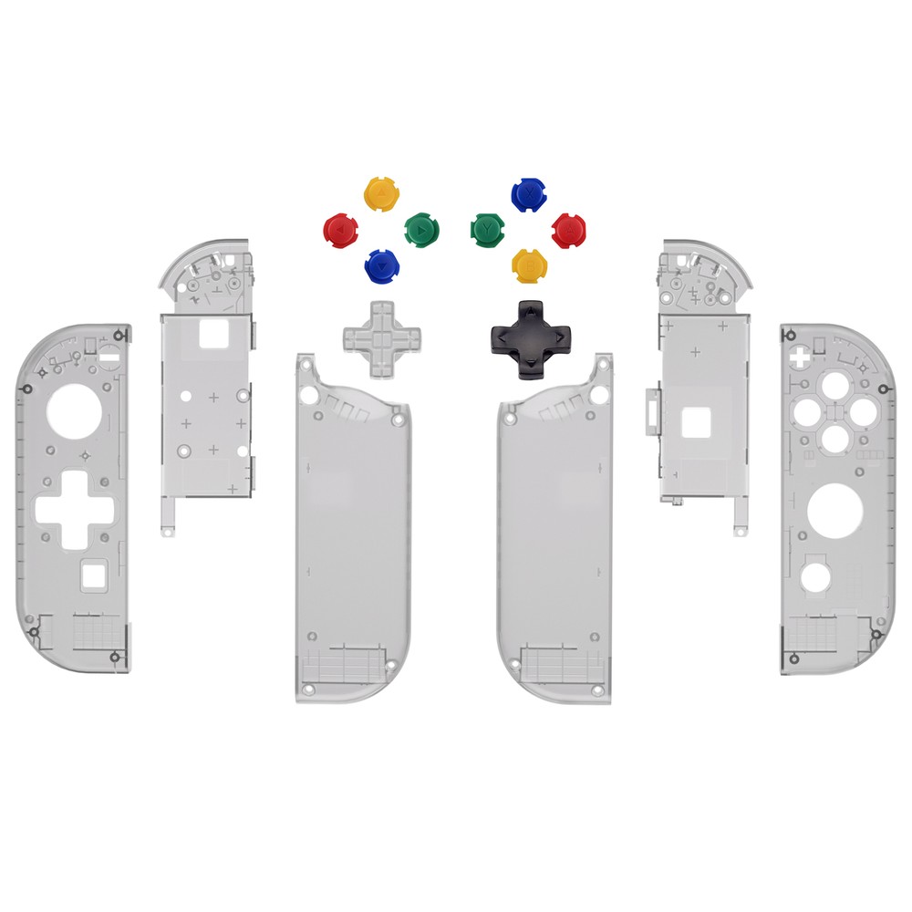 Clear Black Full Shell Case W/ Buttons Dpad Version for Nintendo Switch Joy con