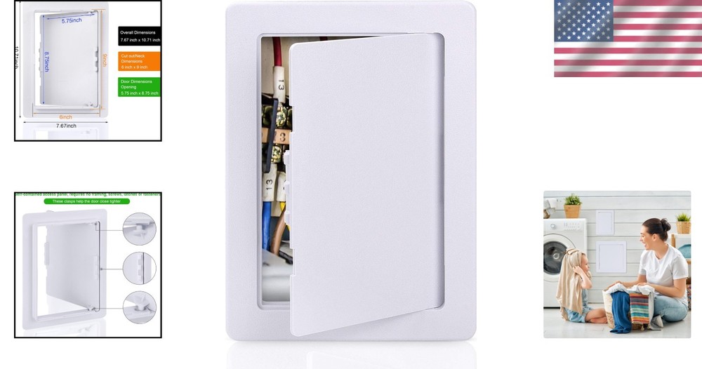 Quick Install 6 x 9 Inch Access Panel - Durable Plastic for Ceiling/Wall Use