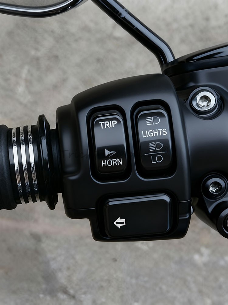 Motorcycle Handlebar Control Switch Housings Cap Cover Button For Harley Softail