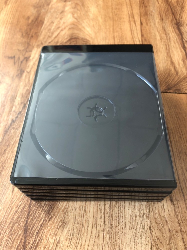 5 Black 12.5mm Single Disc Capacity Blu-ray Cases New