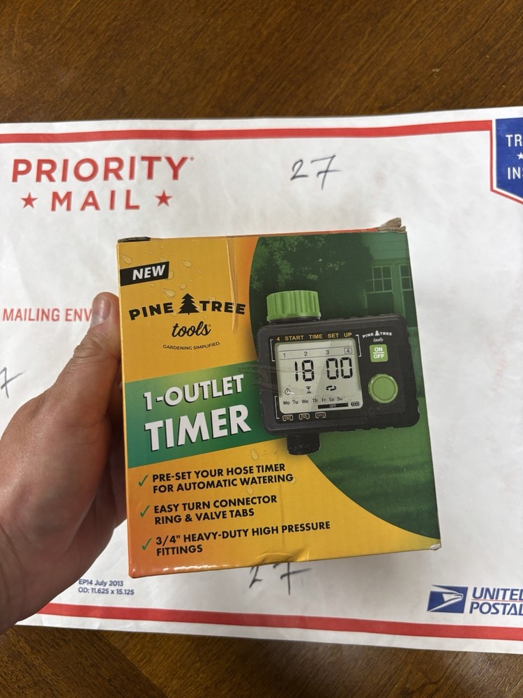 Pine Tree Tools 1 outlet Timer - Programmable Timer For Garden Hose, Automatic