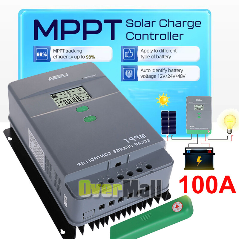 100A AMP MPPT Solar Panel Regulator Charge Controller 12V/24V/36V/48V 5200W LCD