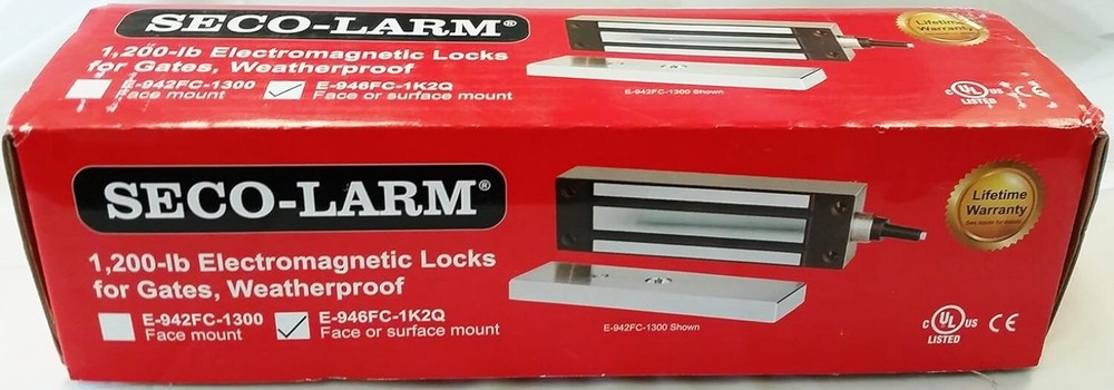 Seco-Larm E-946FC-1K2Q Electromagnetic Gate Lock with 1,200-lb Holding Force