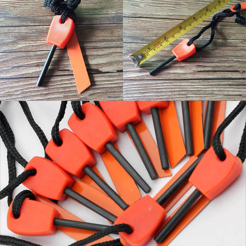 100Pcs Mini Emergency Flint Fire Starter Rod Lighter Magnesium Camping Tool Kits
