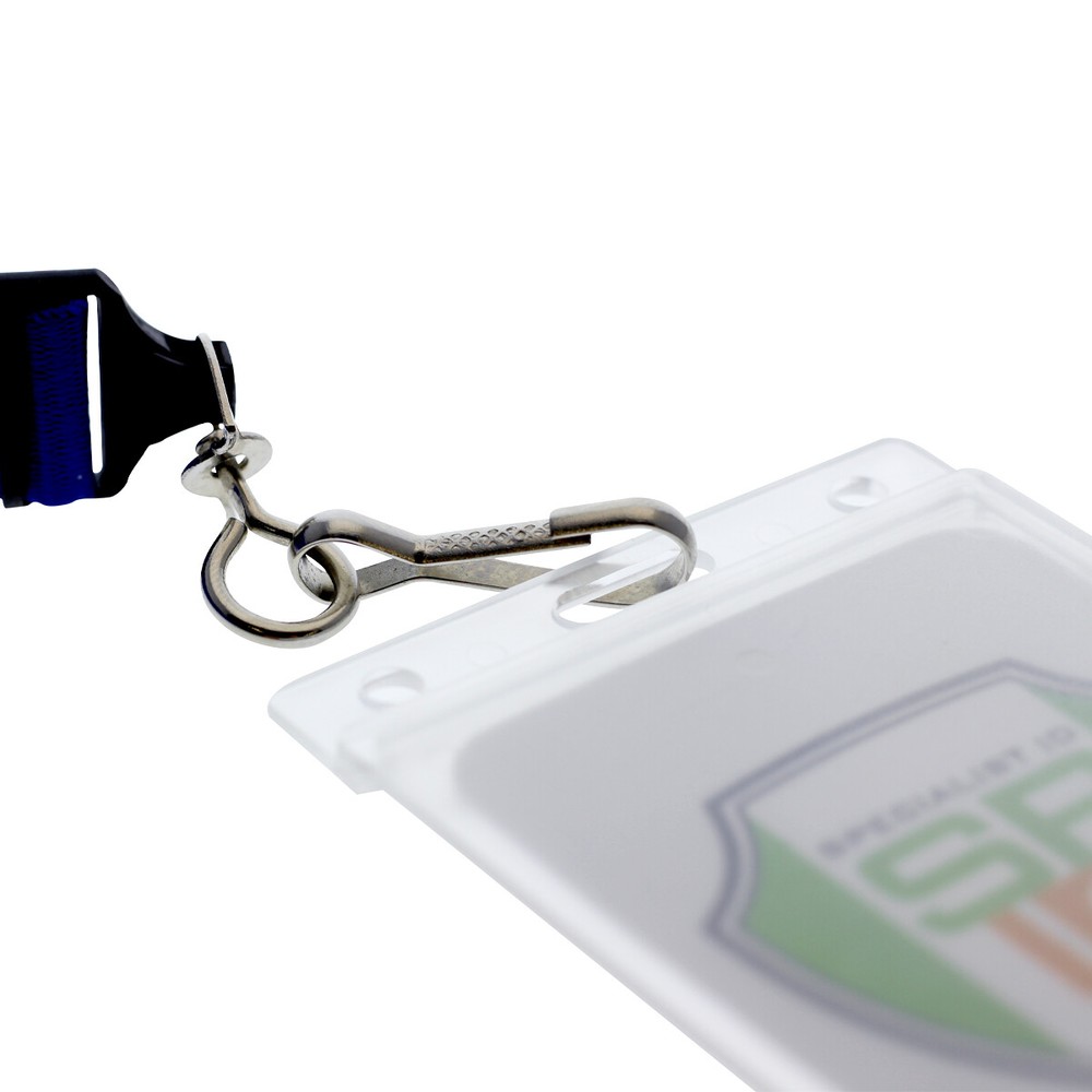 Bulk 100 Pack - Rigid Hard Plastic 1 Card ID Badge Holders - Clear w Side Insert