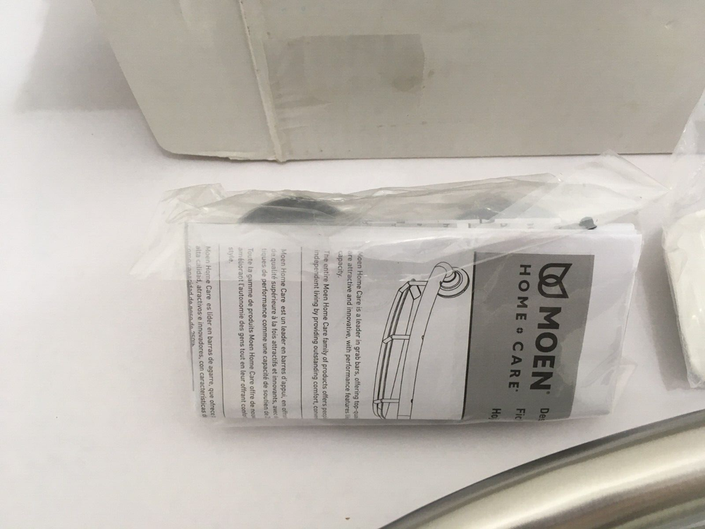 (1) NEW Moen Home Care 16" Grab Bar with Shelf - BRUSHED NICKEL - R2356DBN