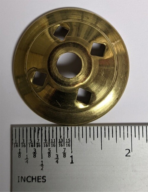 2" Round Solid Brass Lamp Vase Cap - VENTED