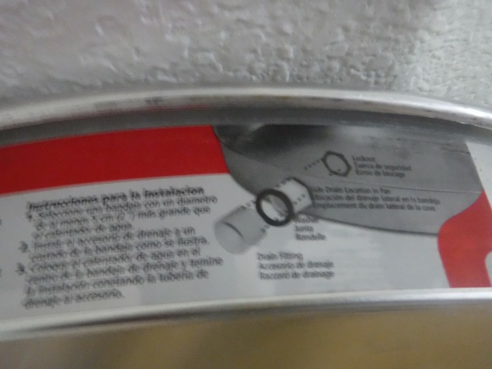 Oatey 24" Aluminum Water Heater Pan with 1" PVC Fitting NEW,